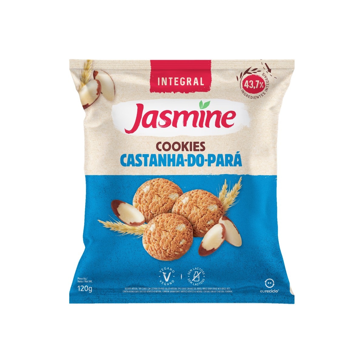 Jasmine Biscoito Cookie Laranja e Mel sem Glúten Zero Lactose Jasmine